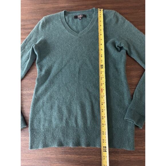 100% Cashmere Sweater Women’s Small Pine Green V-Neck Alex Marie - Picture 8 of 10
